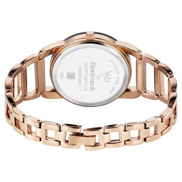 Vyb Striker By Fastrack Quartz Analog Rose Gold Dial Metal Strap Watch For Girls - image number 6