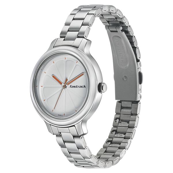 Fastrack Quartz Analog White Dial Stainless Steel Strap Watch for Girls - image number 2
