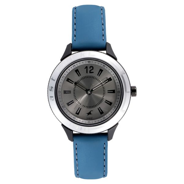 Fastrack Modular Quartz Analog Anthracite Dial Leather Strap Watch for Girls - image number 1