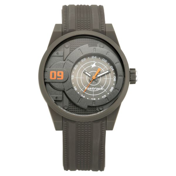 Fastrack Trendies Quartz Analog Grey Dial Silicone Strap Watch for Guys - image number 2