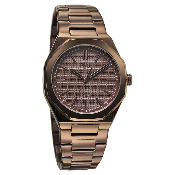 Vyb Challenger By Fastrack Quartz Analog Brown Dial Brown Stainless Steel Strap Watch For Guys - image number 1