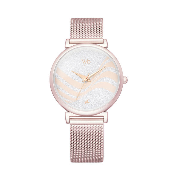 Fastrack Vyb Seeker Quartz Analog Silver Dial Stainless Steel Strap Watch for Girls - image number 0