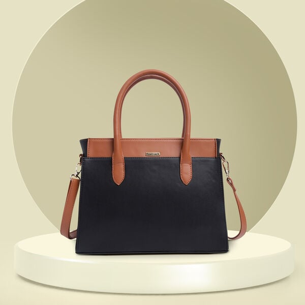 Fastrack Structured Satchel for Women | Stylish Everyday Satchel for Girls, Ladies, Women | Spacious Bag Made of High Quality Faux Leather (Black) - image number 9