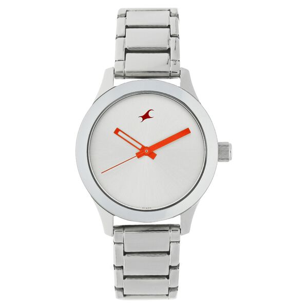 Fastrack Quartz Analog Silver Dial Stainless Steel Strap Watch for Girls - image number 0