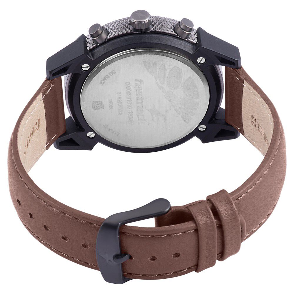 Buy Online Fastrack Quartz Analog Anthracite Dial Leather Strap