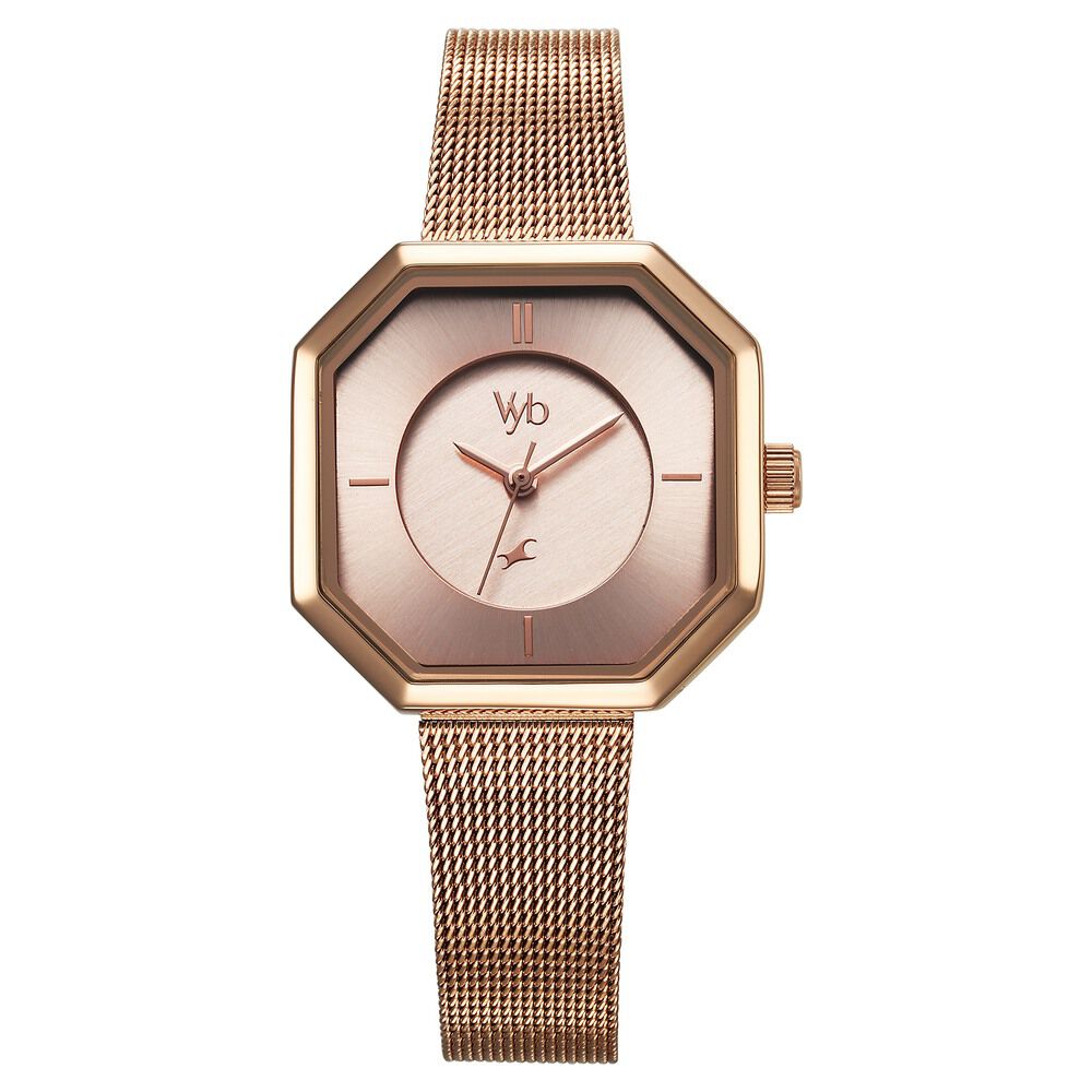 Rose gold watch fastrack top