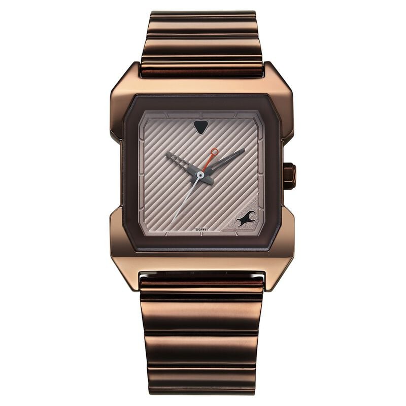 Buy Online Fastrack Pulse Quartz Analog Beige Dial With Brown