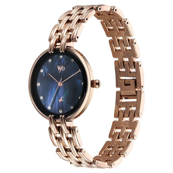 Vyb Eclipse By Fastrack Quartz Analog Black Dial Metal Strap Watch For Girls - image number 3