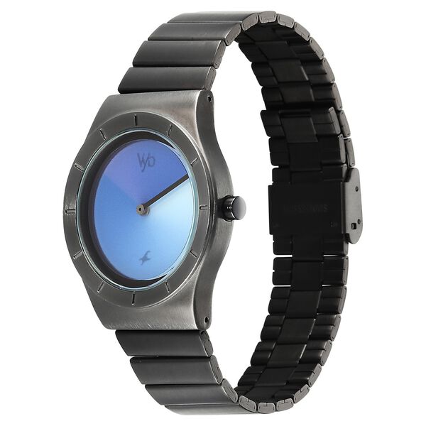 Vyb Arcane By Fastrack Quartz Analog Blue Dial Grey Stainless Steel Strap Watch For Guys - image number 2