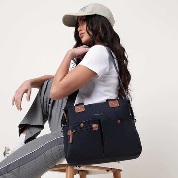 Prussian edge nylon satchel