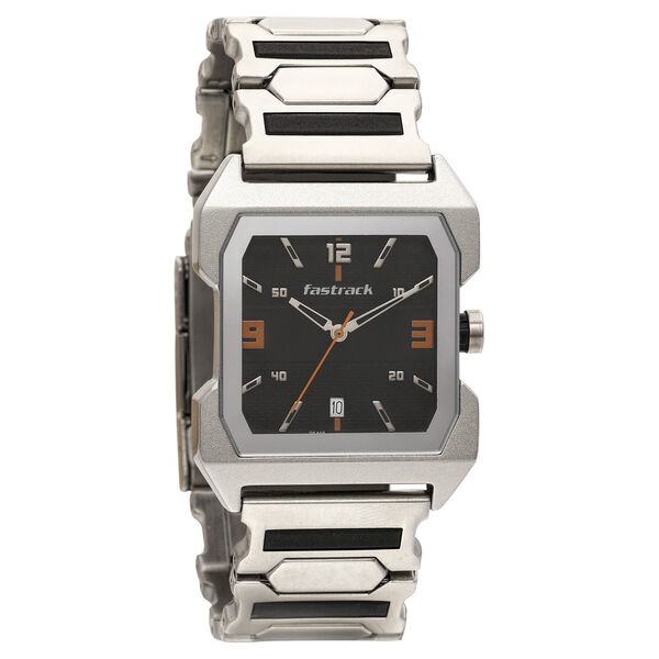 Fastrack Hitlist Quartz Analog with Date Black Dial Stainless Steel Strap Watch for Guys - image number 0
