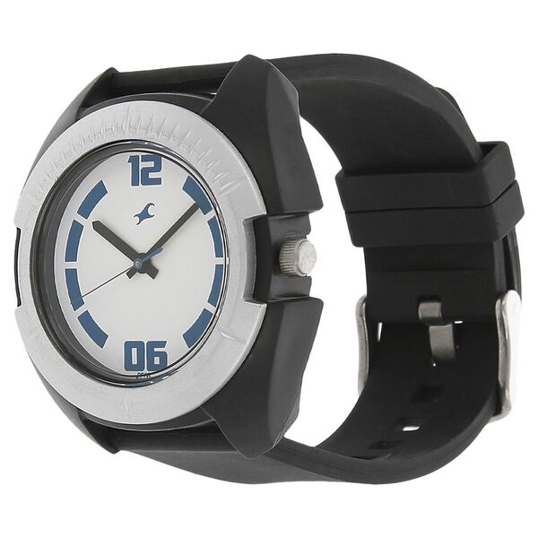 Fastrack Bare Basics Quartz Analog White Dial Plastic Strap Watch for Guys - image number 1