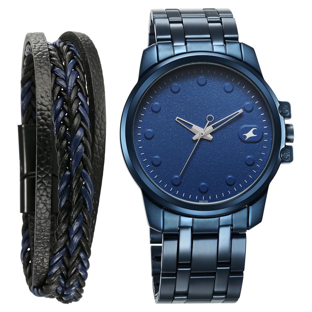 Buy Online Fastrack Pulse Quartz Analog Blue Dial With Blue Stainless steel Strap Watch for Guys 3314qm01f Fastrack