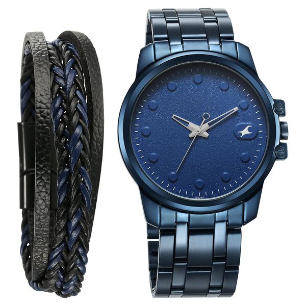 Fastrack Pulse Quartz Analog Blue Round Dial Blue Stainless Steel Strap Watch For Guys - image number 0