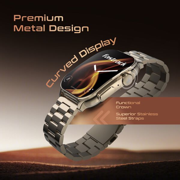 Fastrack Revoltt FS2 Pro (Metal) 1.96" Super AMOLED Smart Watch Metal Body with 1000 Nits Brightness BP & Sleep Monito - image number 2