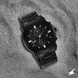 Fastrack Batman Quartz Analog with Day and Date Black Dial Stainless Steel Strap Watch for Guys