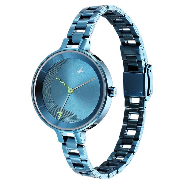 Fastrack Stunners Quartz Analog Blue Dial Metal Strap Watch for Girls - image number 3