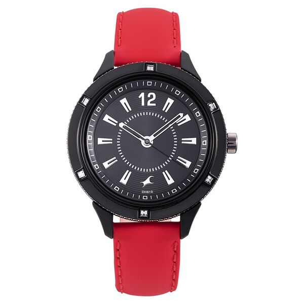 Fastrack Modular Quartz Analog Black Dial Leather Strap Watch for Girls - image number 1
