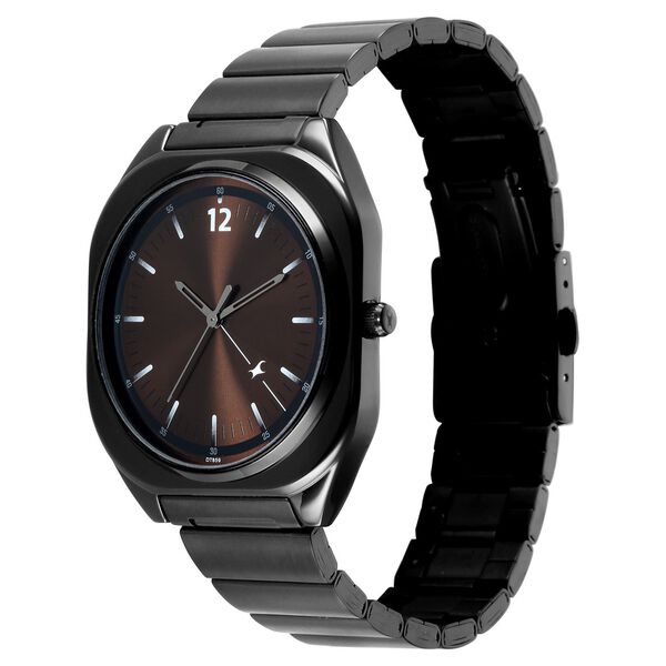 Fastrack 9 to Fine Analog with Brown Dial Metal Strap Watch for Guys - image number 2