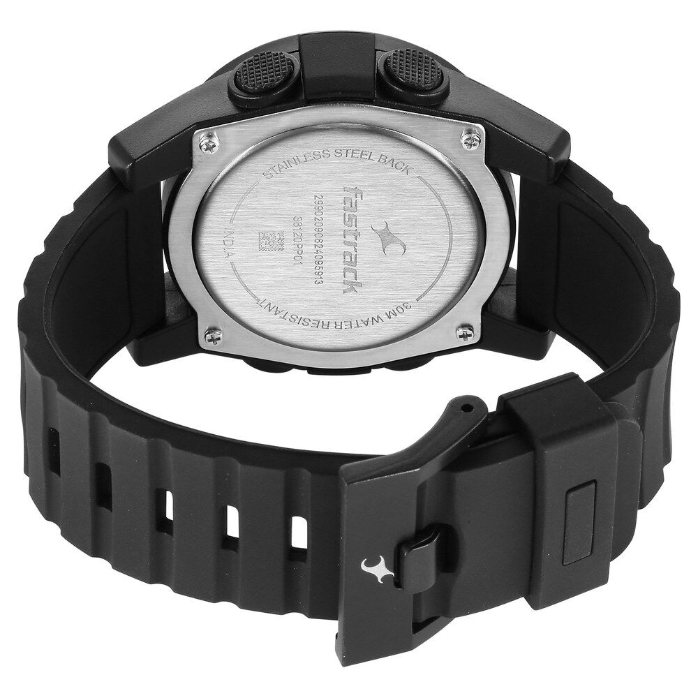 Buy Online Fastrack StreetStyle Digital Black Dial Black Silicone Strap Watch For Guys 38120pp01 p Fastrack