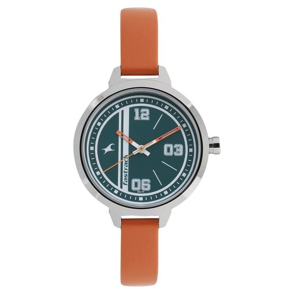 Fastrack Varsity Quartz Analog Green Dial Leather Strap Watch for Girls - image number 0