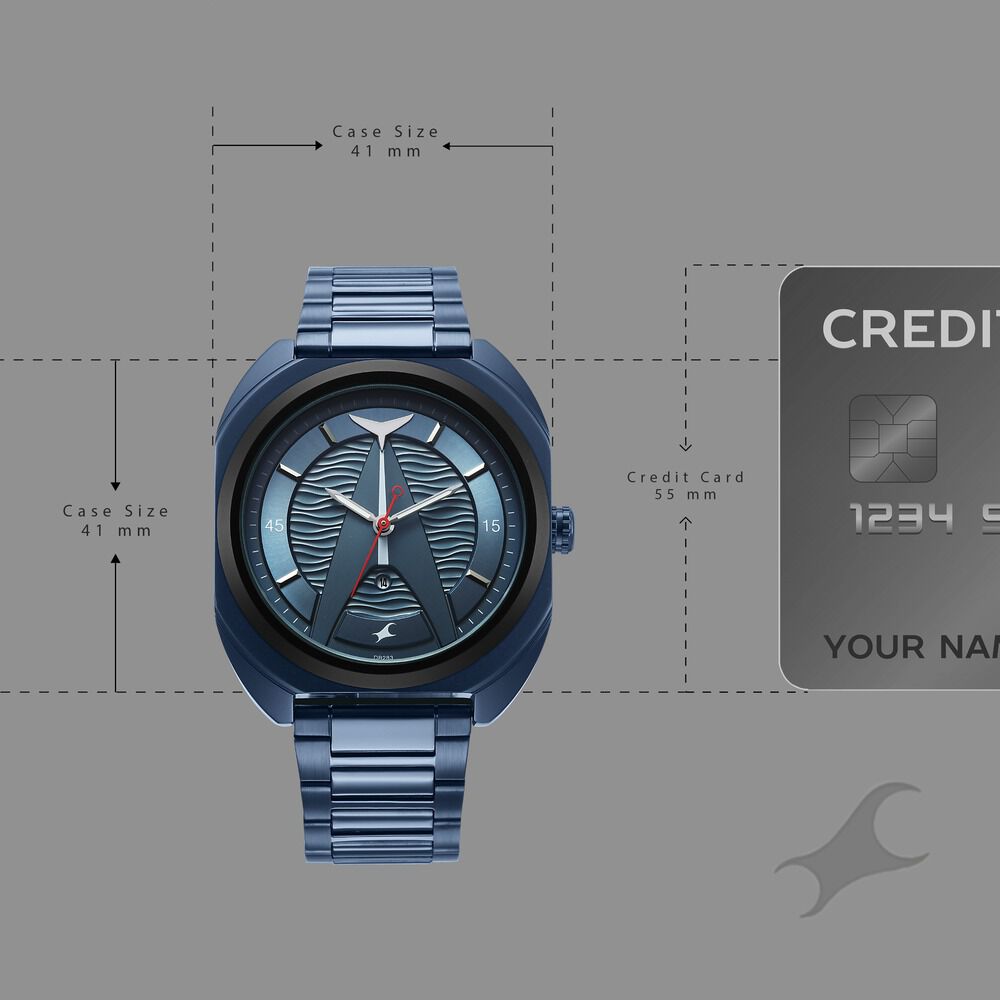 Buy Online Fastrack Oceanyx Quartz Analog with Date Blue Dial Blue