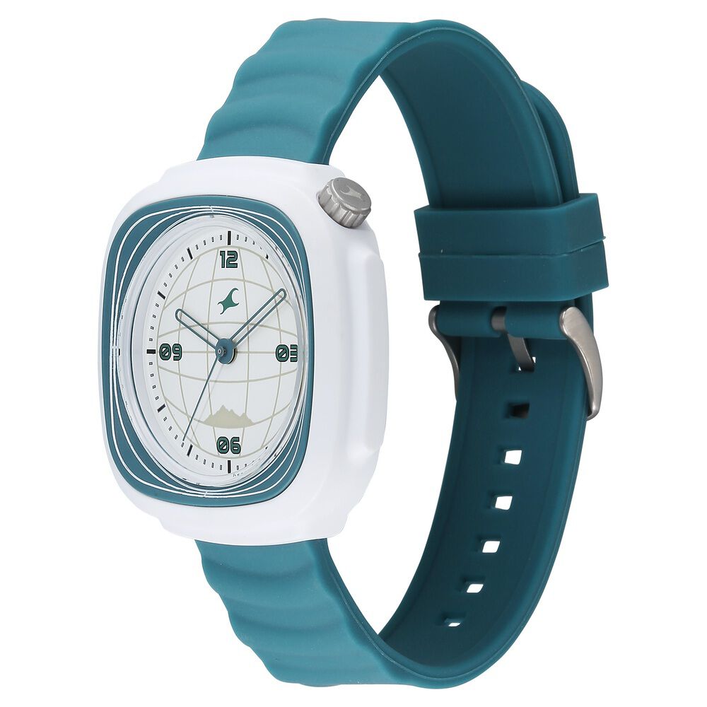 Buy Online Fastrack Hype Adventure Quartz Analog White Dial Teal