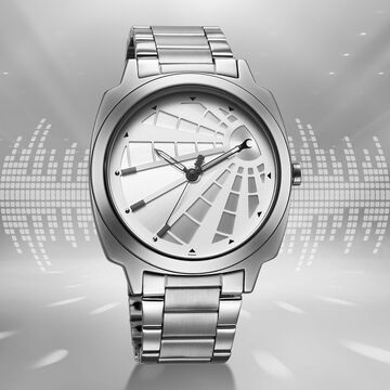 Fastrack Groove Quartz Analog Silver Dial Guys Stainless Steel Watch