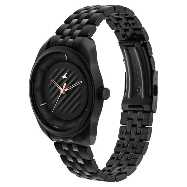 Fastrack Crush Quartz Analog Black Dial Stainless Steel Strap Watch for Guys - image number 2