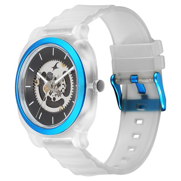 Fastrack Bare Quartz Analog Skeleton Unisex Watch With Anthracite Dial And Translucent Plastic Strap - image number 3