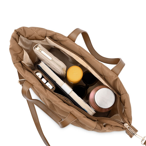 Fastrack Quilted Nylon Tote in Tan - image number 7