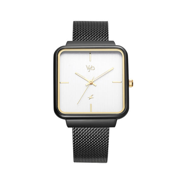 Fastrack Vyb Minimalist Quartz Analog Silver Dial Stainless Steel Strap Watch for Girls - image number 0