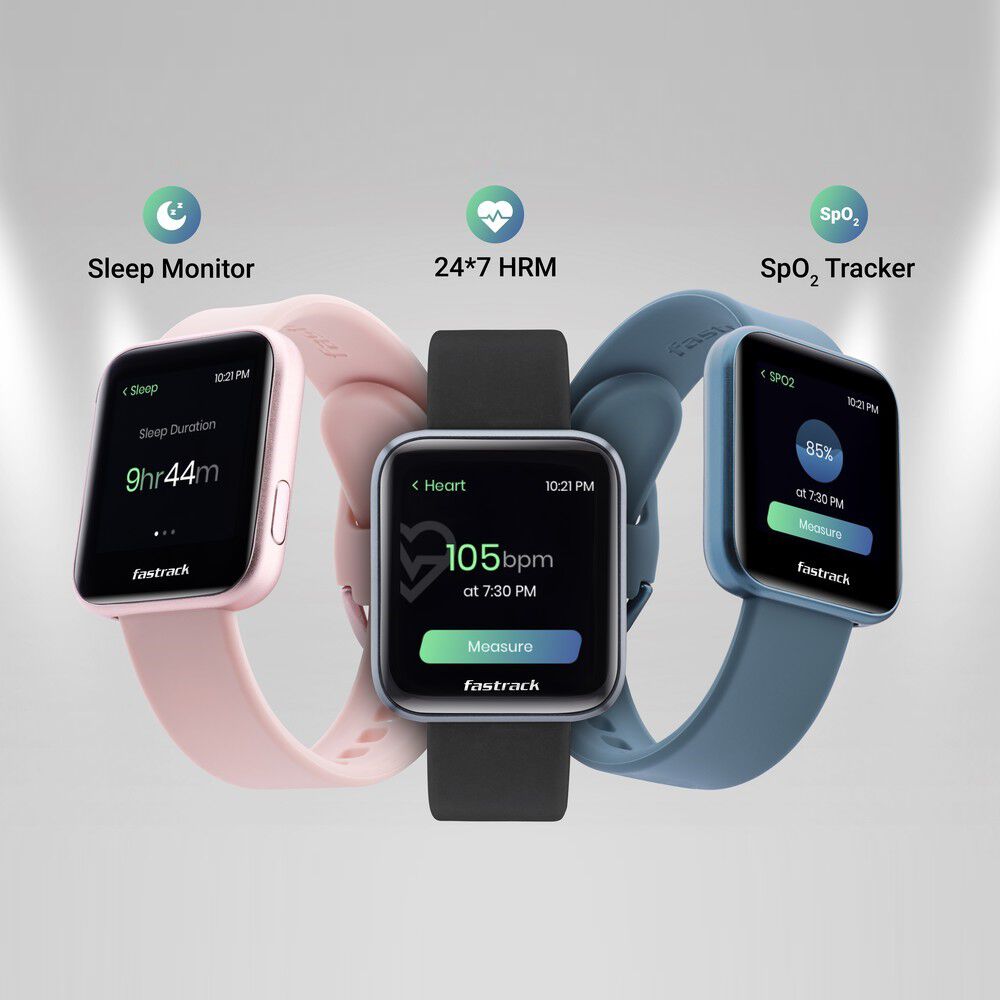 Reflex Smart Watch with Silicone Black Strap with Ultra UV Display Health Suite Aluminium Body