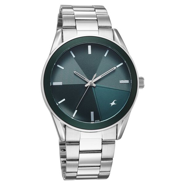 Fastrack Stunners Quartz Analog Teal Dial Silver Stainless Steel Strap Watch For Guys - image number 1