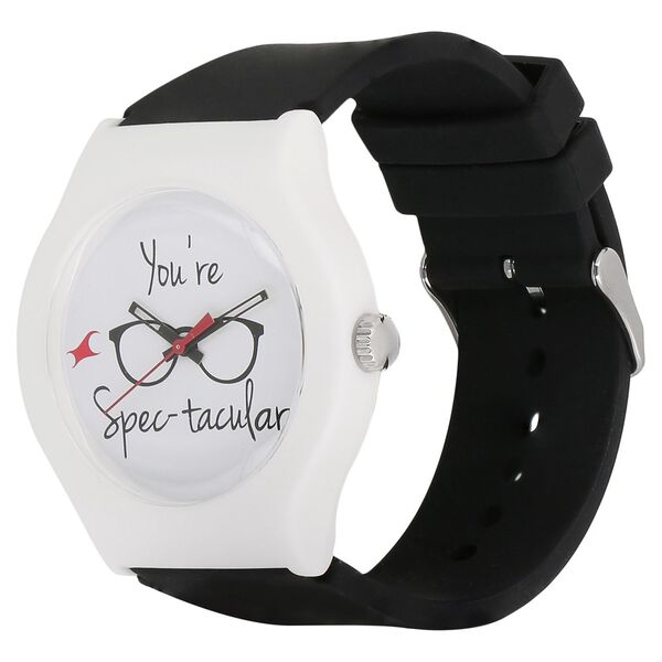 Fastrack Valentine Quartz Analog White Dial Silicone Strap Unisex Watch - image number 1