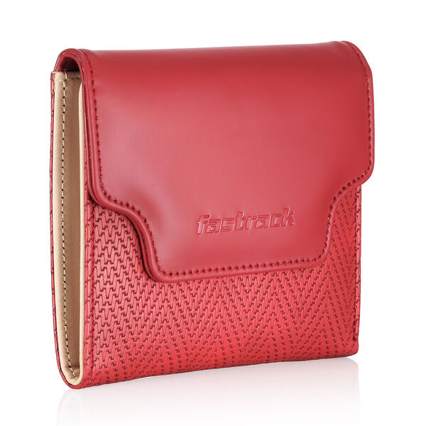 Fastrack  Red Textured Wallet - image number 1