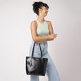 Fastrack Chic Textured Tote Bag for Women | Stylish Bag for Ladies, Women, Girls | Casual Spacious Tote Bag Made of High-Quality Faux Leather (Black) - image number 7
