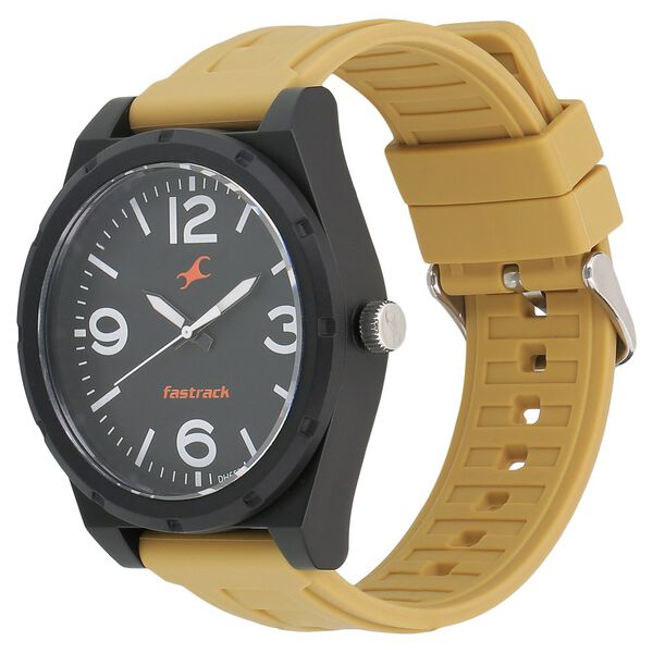 Fastrack Trendies Quartz Analog Black Dial Silicone Strap Watch for Guys - image number 1