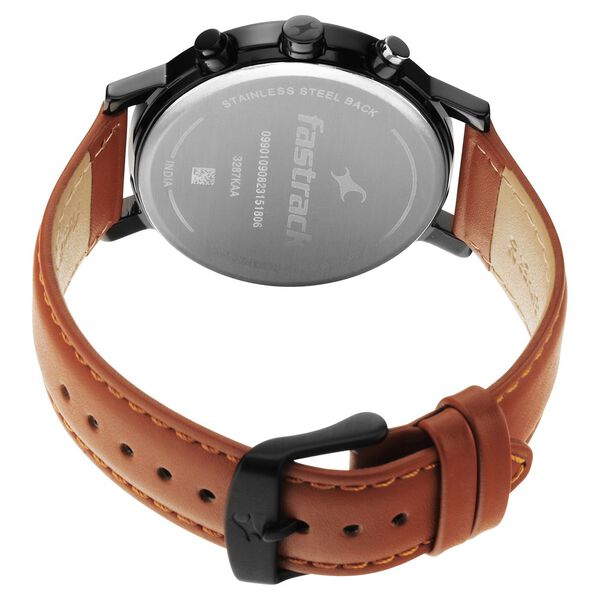 Fastrack Tick Tock Quartz Analog Black dial Leather Strap Watch for Guys - image number 4