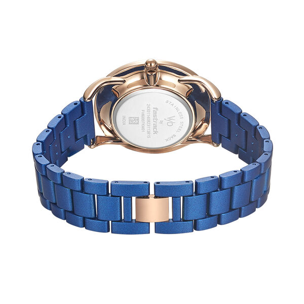 Fastrack Vyb Charmer Quartz Analog Blue Dial Stainless Steel Strap Watch for Girls - image number 5