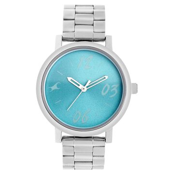 Fastrack Tropical Waters Quartz Analog Green Dial Metal Strap Watch for Girls