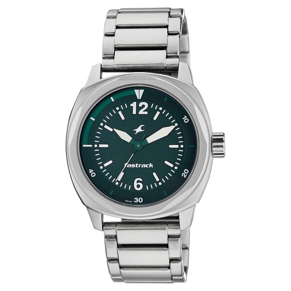 Fastrack Quartz Analog Green Dial Stainless Steel Strap Watch for Guys - image number 0