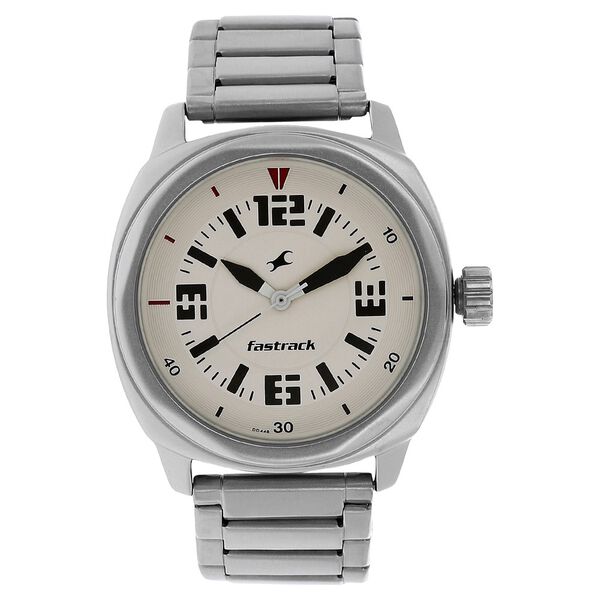 Fastrack Quartz Analog Silver Dial Stainless Steel Strap Watch for Guys - image number 0