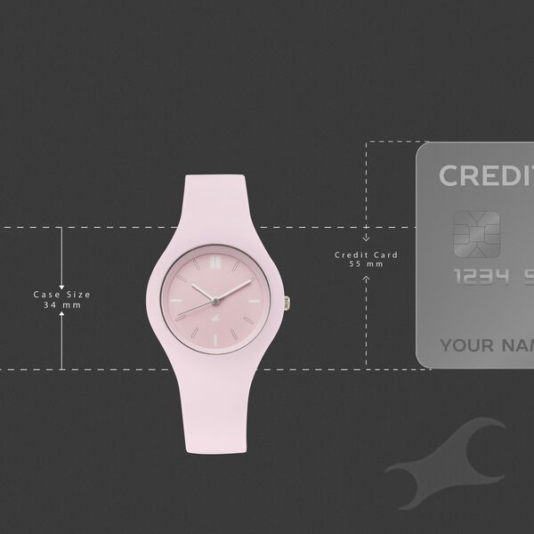 Fastrack Tweens Quartz Analog Pink Dial Pink Silicone Strap Watch - image number 3