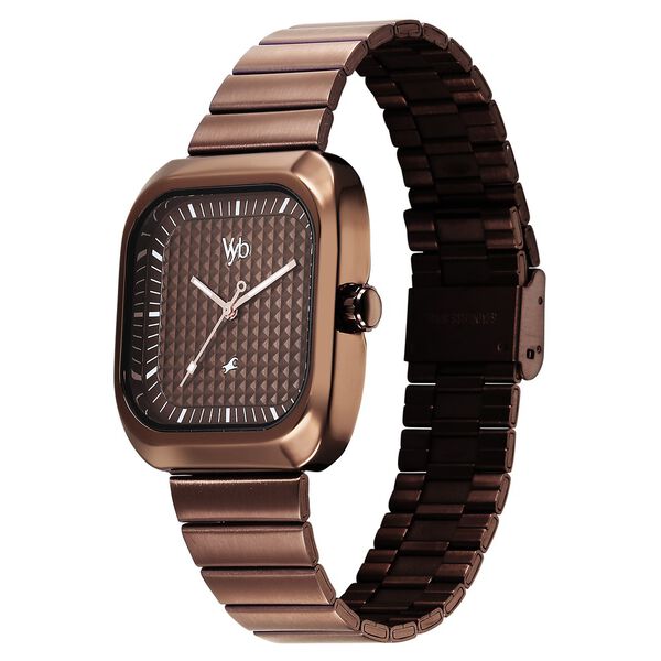 Fastrack Vyb Maverick Quartz Analog Brown Dial Metal Strap Watch For Guys - image number 4