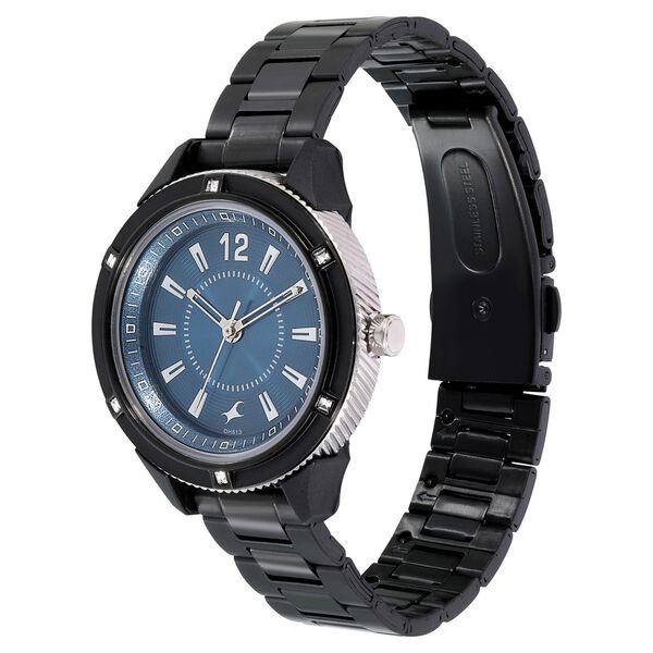 Fastrack Modular Quartz Analog Blue Dial Stainless Steel Strap Watch for Girls - image number 2