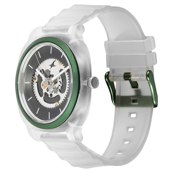 Fastrack Bare Quartz Analog Skeleton Unisex Watch With Anthracite Dial And Translucent Plastic Strap - image number 3
