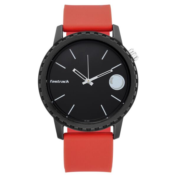 Fastrack Quartz Analog Black Dial Silicone Strap Watch for Unisex - image number 1