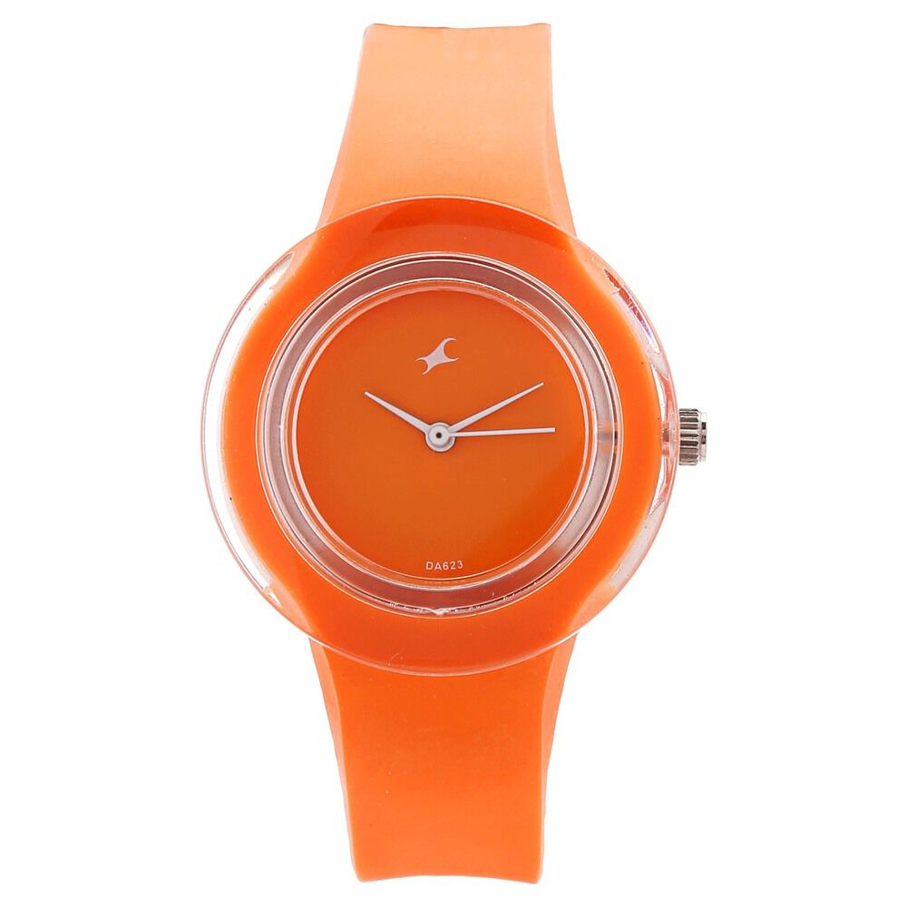 Fastrack orange deals strap watch