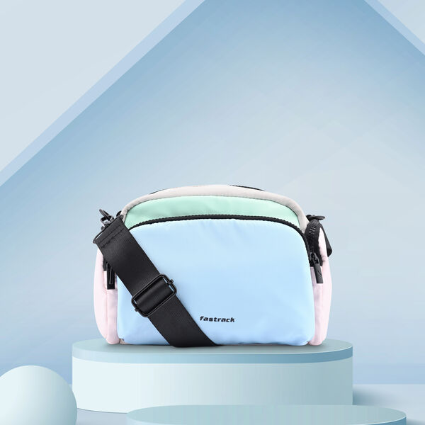 Fastrack Nylon Navigator Crossbody Sling in White and  Blue - image number 0